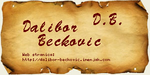 Dalibor Bećković vizit kartica